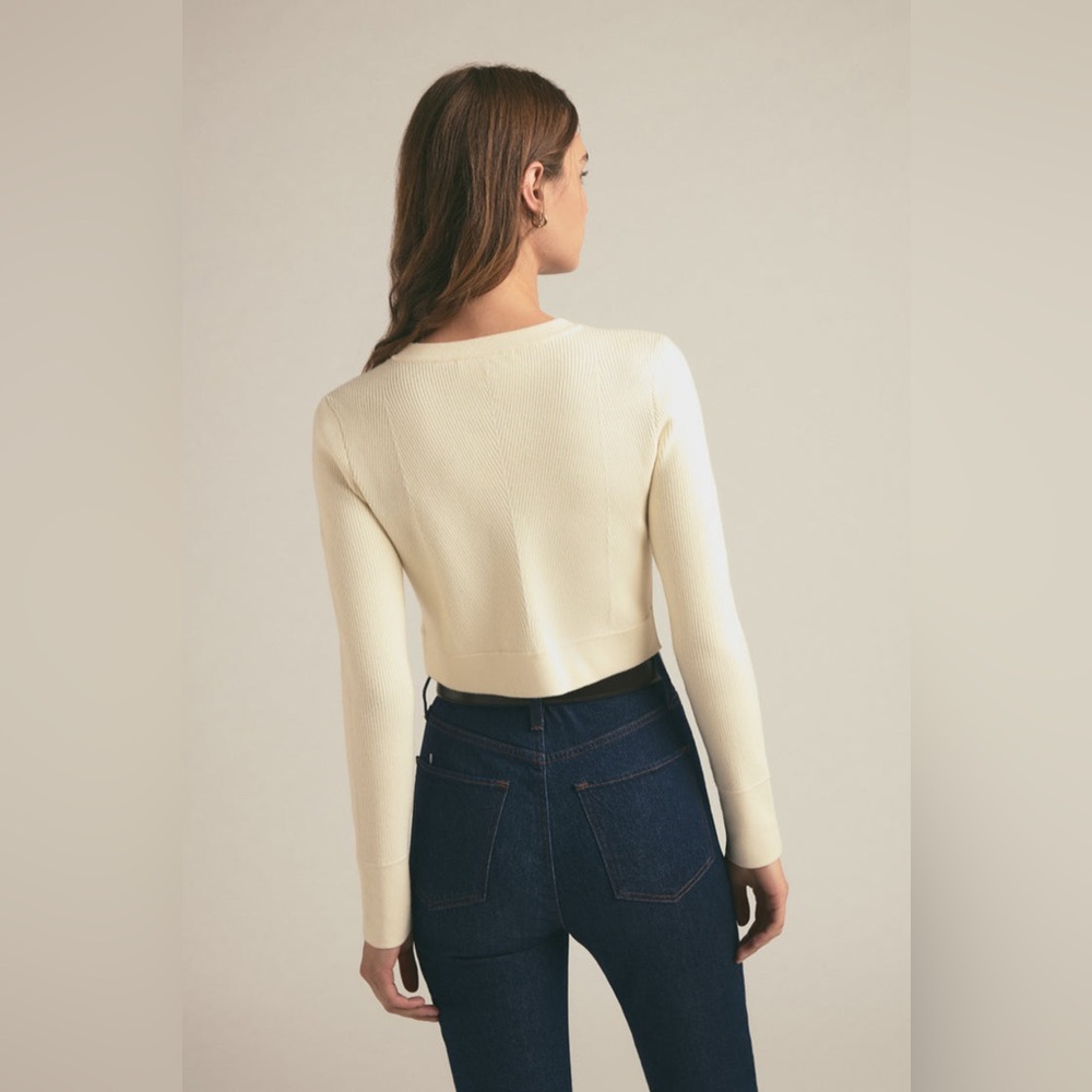 NEW Favorite Daughter The Quinn Cardigan Cream/Gold Size XL - Picture 2 of 16